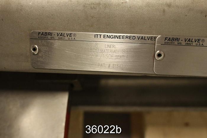 Used Fabri 8" Hand Operated Knife Gate Valve #36022