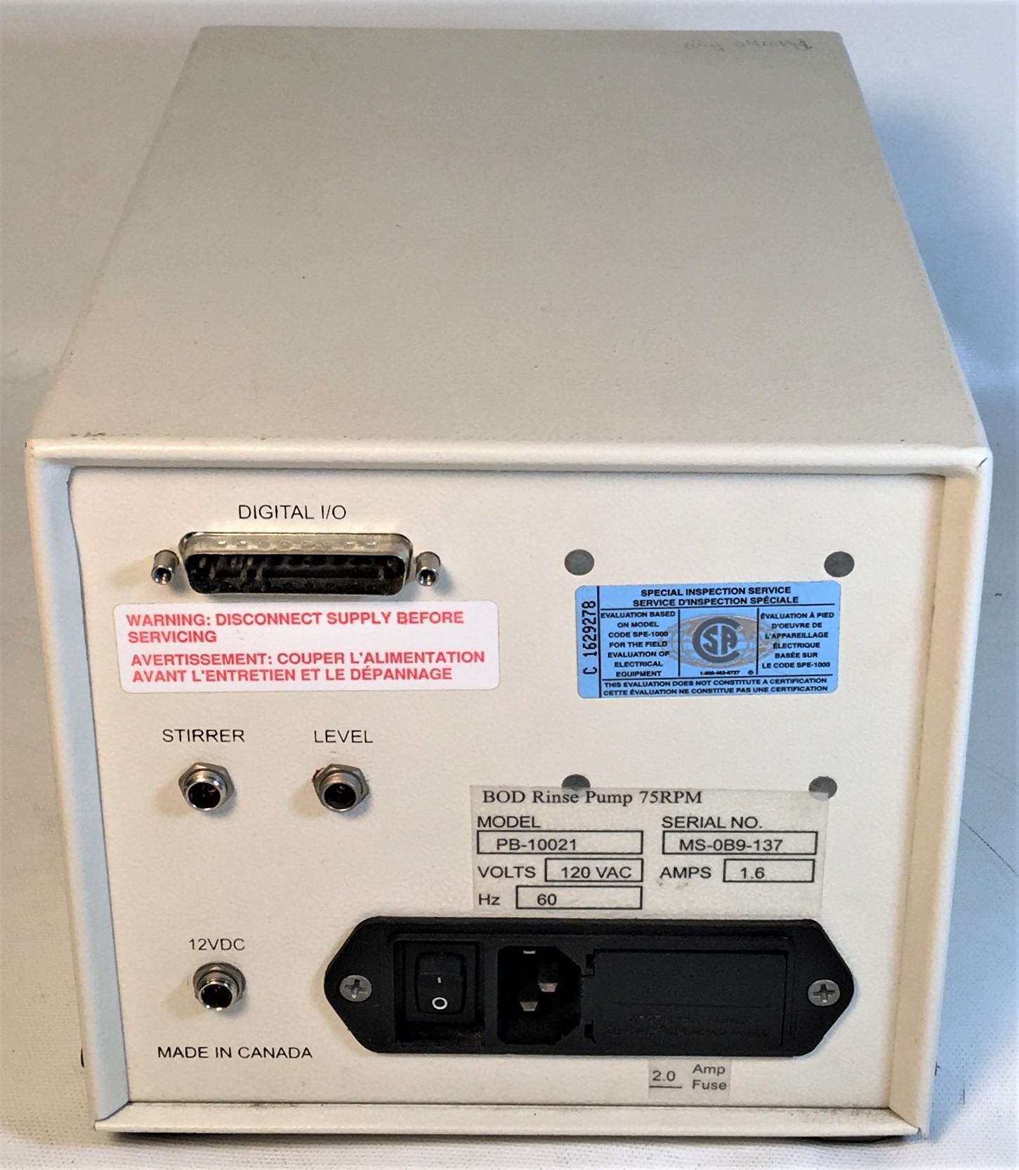 Used ManTech TitraRinse/A PB-10021 Peristaltic Pump