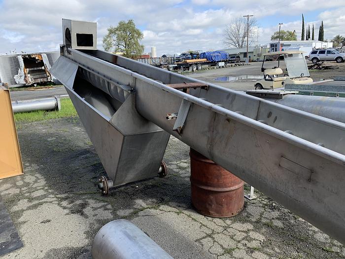 Used Valley Foundry Stainless Steel Auger Screw Auger Conveyor 24' Long x 16" Diameter