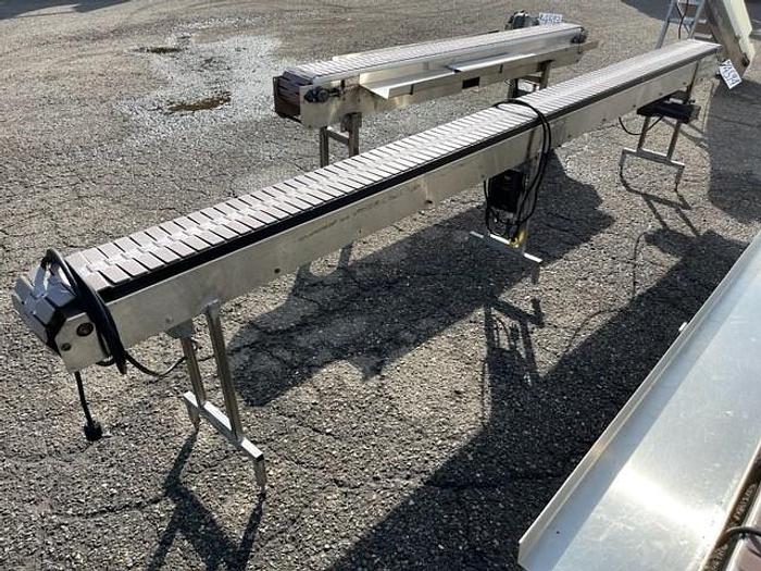 Used 12'4" Long x 7.5" Wide Table Top Chain Conveyor