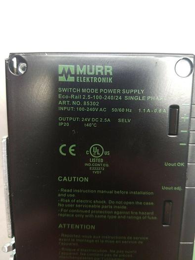 Used MURR ELEKTRONIK SWITCH MODE POWER SUPPLY ECO-RAIL2.5-100-240/24