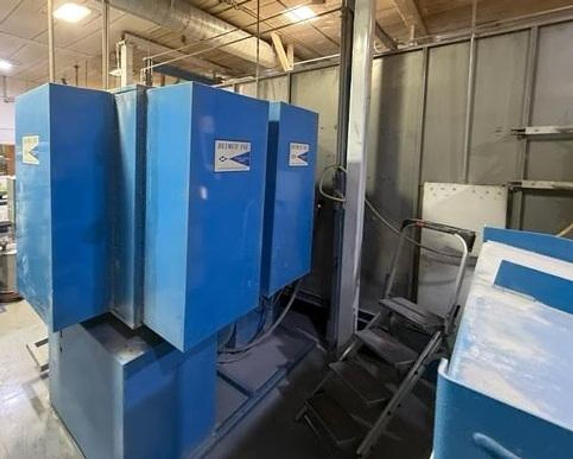 Used Large Inline Powder Booth w/ 5'w X 5'h Part Window