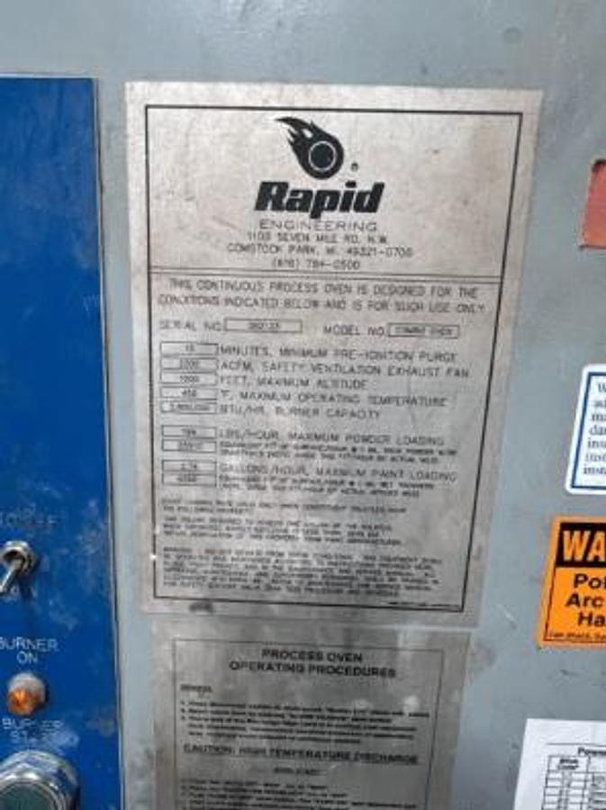 Used 2008 Rapid Engineering Econo Series Conveyorized Powder Coating System