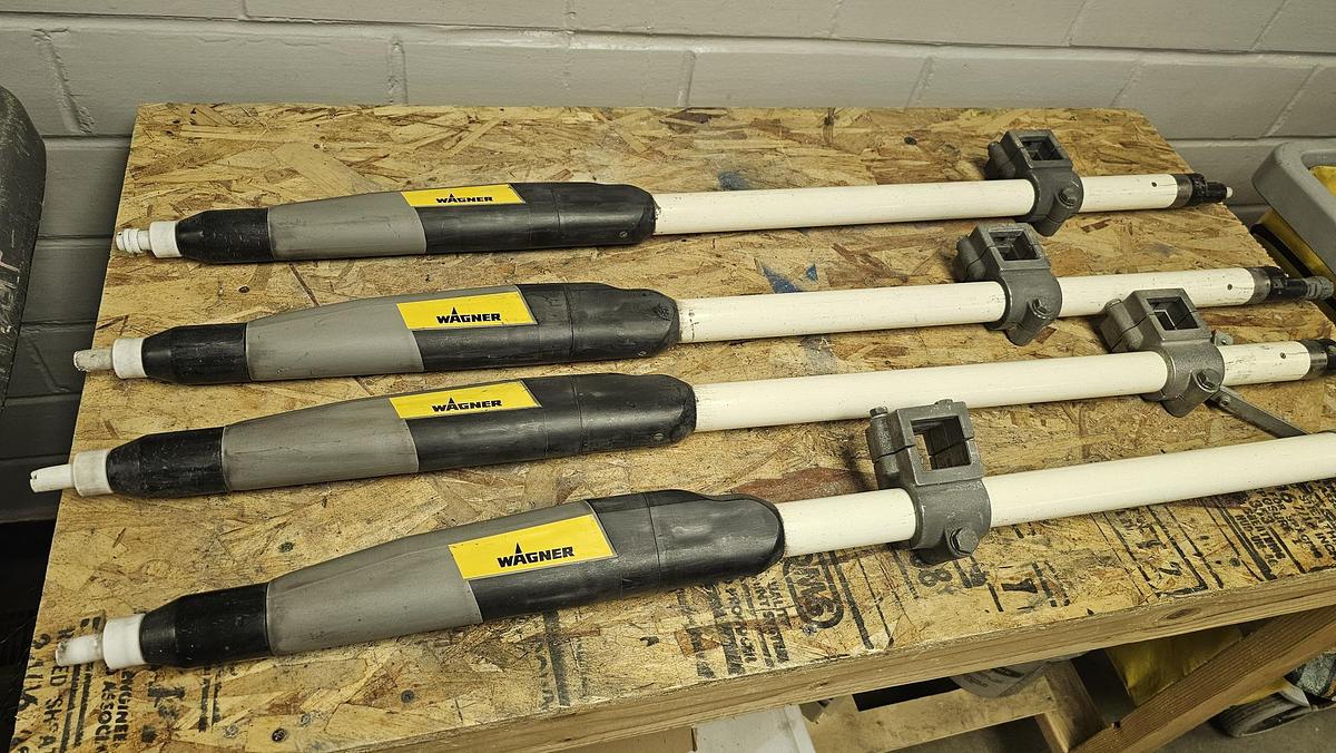 Used WAGNER Automatic Powder Guns with smooth bar mounts, PEA C3 XL-1.1m