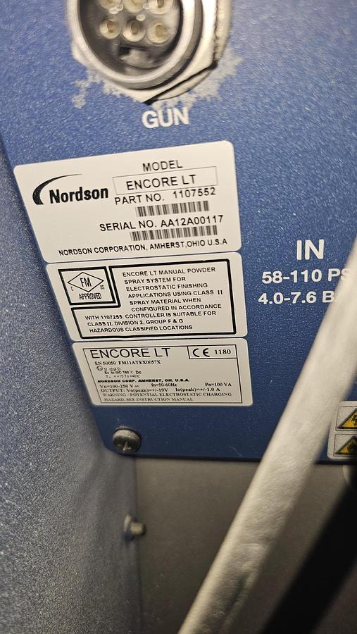 Used Nordson Encore Box Feed Powder Gun