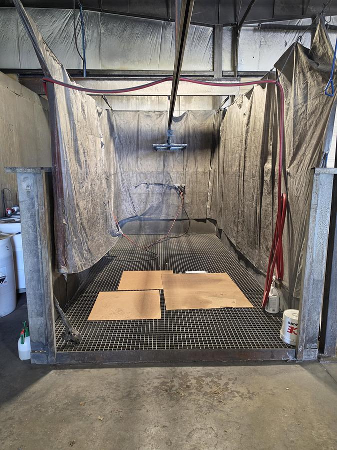 Used 8w x 8h x 16 WASH BOOTH WITH CATCH BASIN