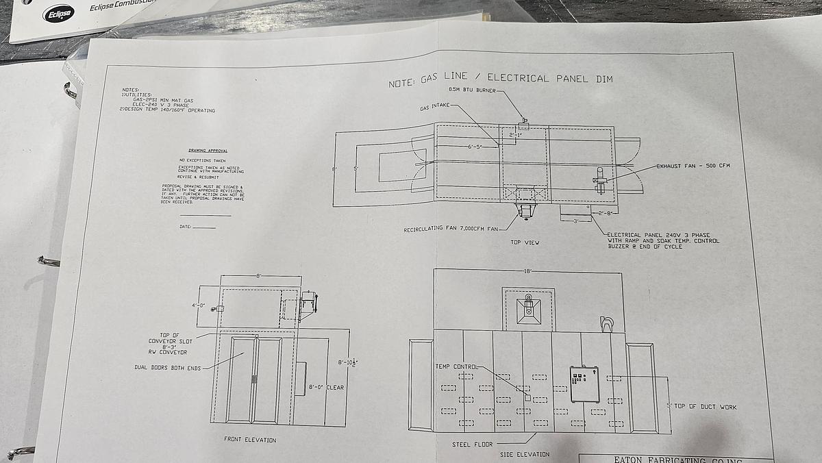 Used 8'h X 5'w X 18' Batch Oven (Interior Dim.) - Doors both ends