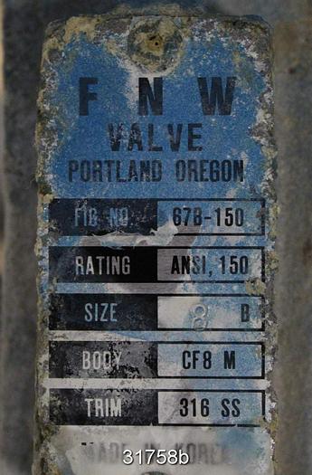 Used FNW 67B-150 8" Hand Operated Knife Gate Valve #31758