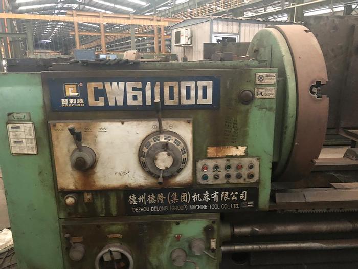 Used 2007 DEZHOU DELONG CW611000 LONG BED CONVENTIONAL MANUAL LATHE MACHINE