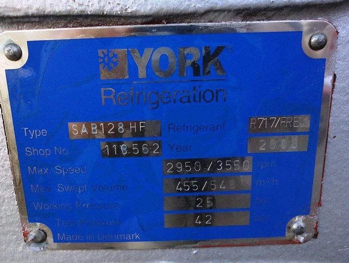 Used Refrig, Compressor, Rotary, York, Mdl SAB128HF, R717 #S741564