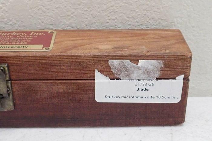 Used Sturkey E35A Microtome Blade Knife 16.5 cm/c in Case