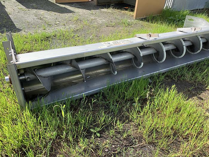 Used Stainless Steel Auger Screw Conveyor 34.5' Long x 15" Diameter