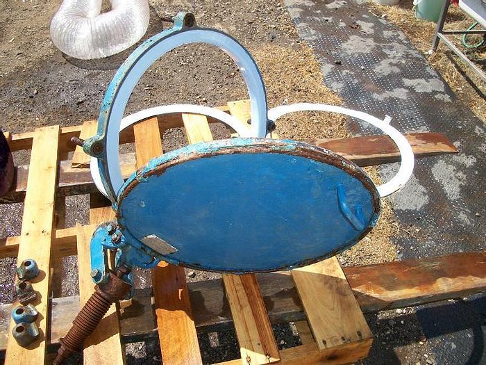 Used Pfaudler 18" Glass Lined Manway Cover and Pro-Ring