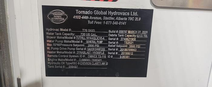 Used Skidded TORNADO hydrovacs