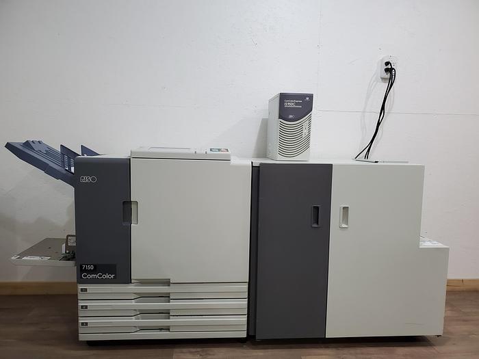 Used Riso ComColor 7150 X1 Full Color Printer with Wrapping Envelope Finisher and IS950C RIP Print Controller