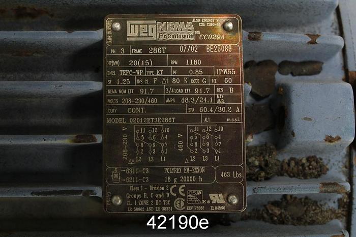 Used Goulds CV 3196 3x4x13 Pump, Stainless Steel Casing #42190