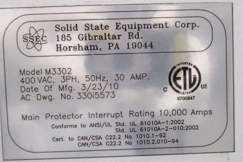 Used 2010 SSEC M 3302