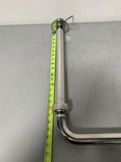 Used Stainless Steel 22" L x 26.5" W x 1.5" D Spray Balls w/ 1 1/2" Sanitary Fitting