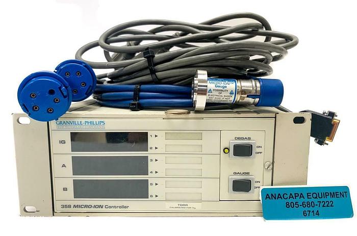 Used Granville Phillips 358 Micro-Ion Controller & 355001-YF Mirco-Ion Gauge (6714)W