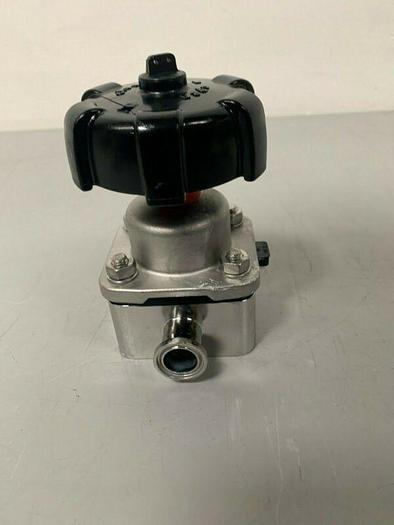 Used Gemu Hastelloy C22 Diaphragm Valve w/ 3/4" Sanitary Fitting & 2" OD