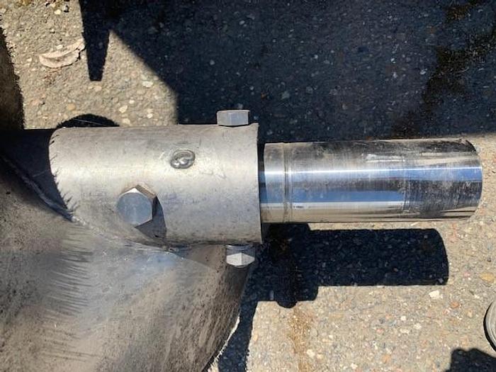Used 15' Long x 15" Diameter Stainless Steel Auger Screw with Brushed Flights