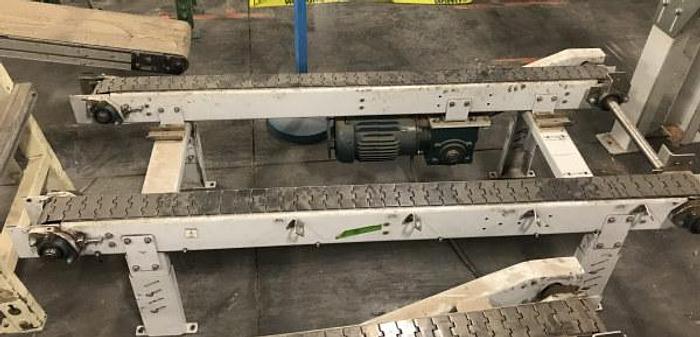 Used 25 INCH WIDE x 55 INCH LONG FLAT CHAIN CONVEYOR