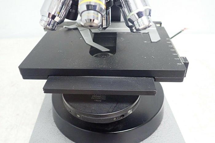 Used Wild Heerbrugg M12 1.25x Trinocular Microscope with 6 Objectives