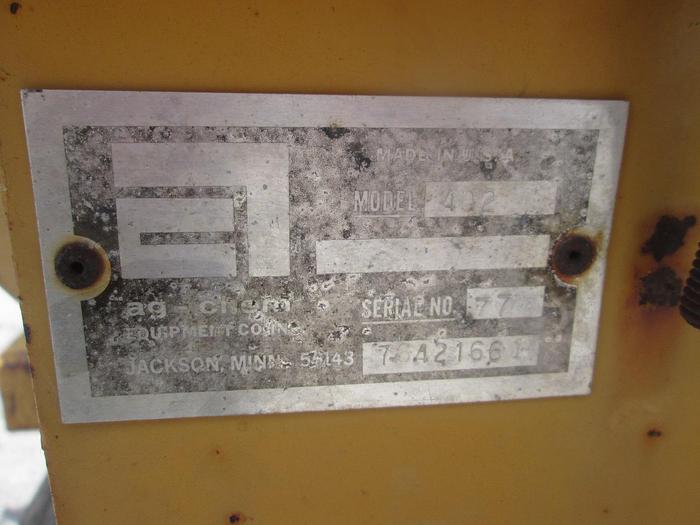 Used 400 Gallon Ag-Chem Stainless Steel Tow Behind Sprayer