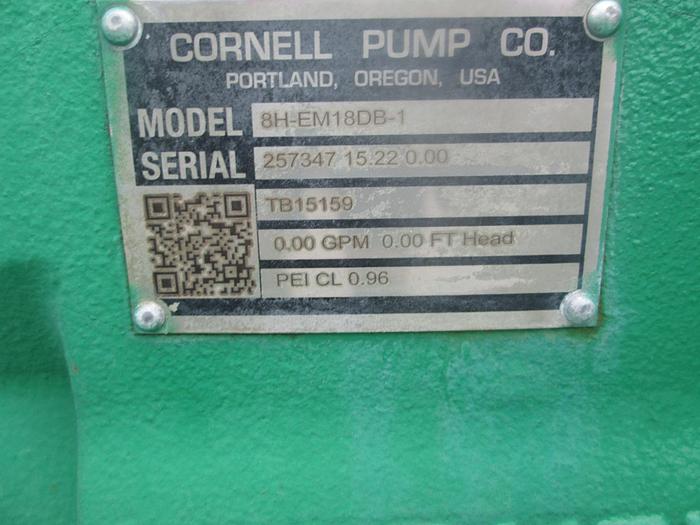 Used Cornell 8" Skid Mounted Water Pump