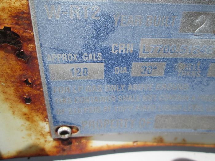 Used 120 Gallon Stand Up Propane Tank