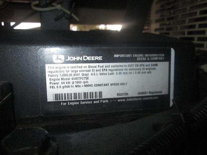 Used 2007 Ingersoll Rand 66KW Trailer Mounted Generator