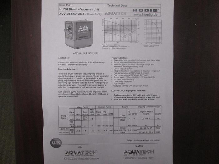 Used 2016 Hudig AQV100 4" Water Pump