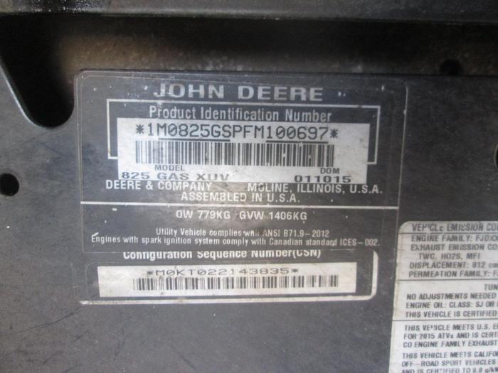 Used 2015 John Deer Gator 825i XUV