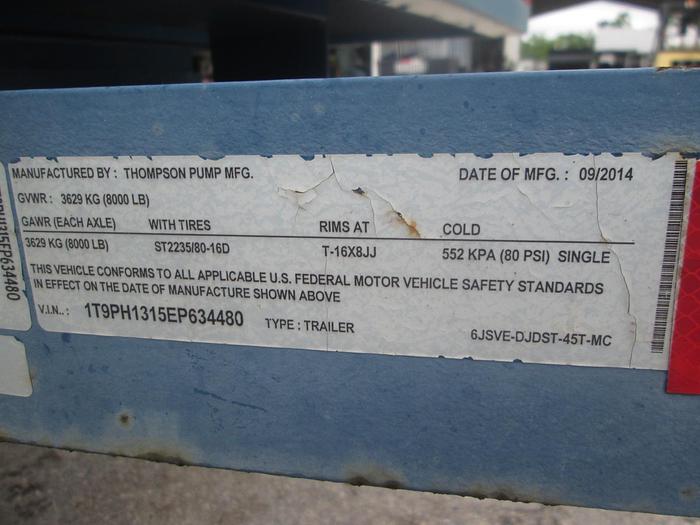 Used 2014 Thompson 6" Vacuum Assisted Solids Water Pump