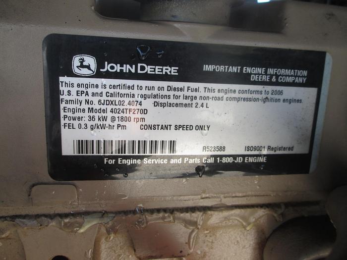 Used 2007 Baldor 30KW Towable Generator