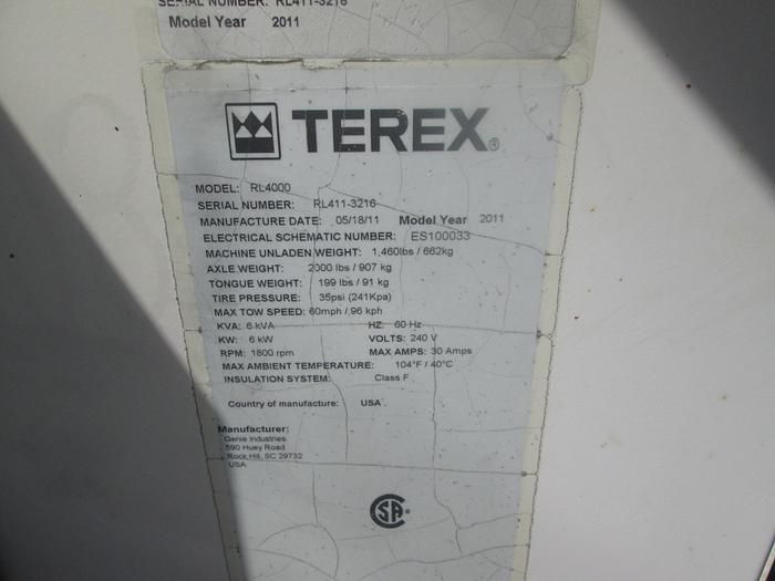 Used 2011 Terex Light Tower