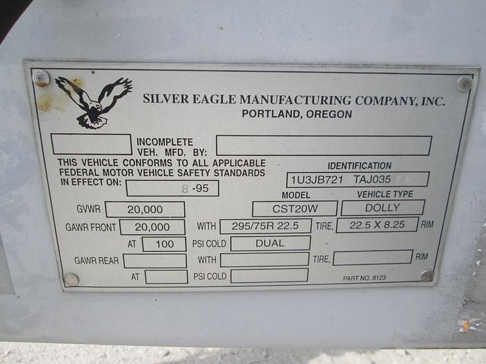 Used Silver Eagle Semi Tow Dolly