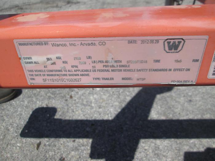 Used 2012 Wanco Arrow Board Trailer
