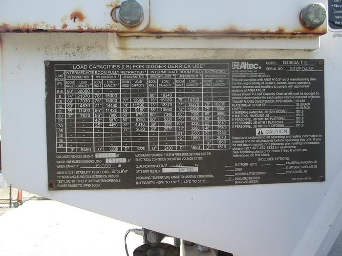 Used 2012 International 7400 Digger Derrick Truck