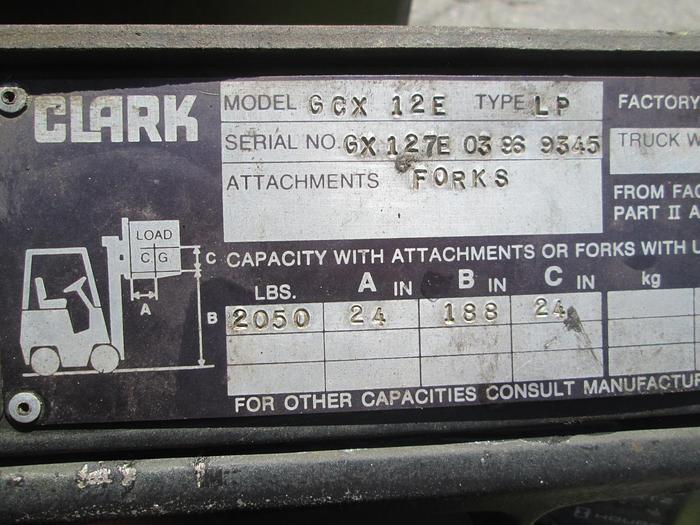 Used Clark GCX 12E Forklift