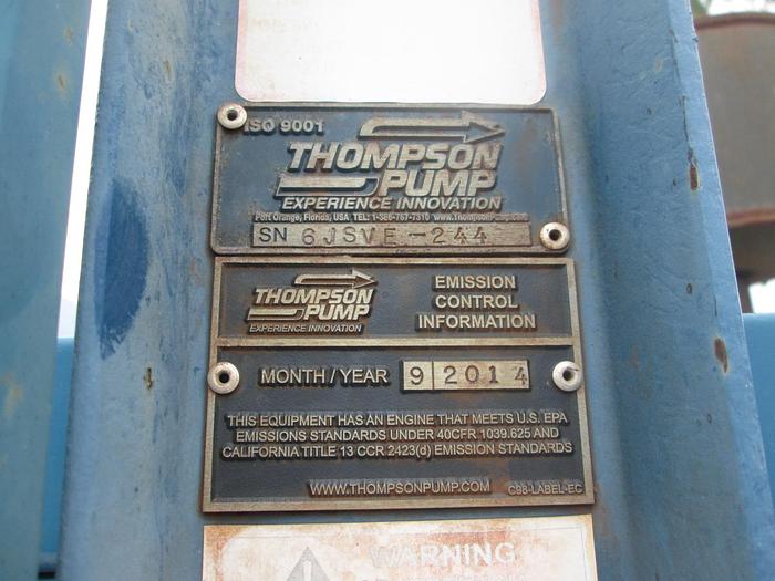 Used 2014 Thompson 6" Vacuum Assisted Solids Water Pump
