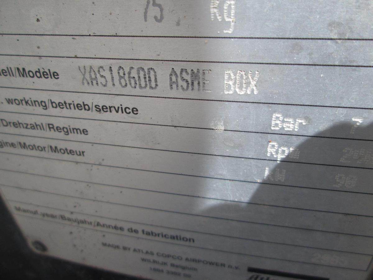 Used 2005 Atlas Copco XAS 186 DD Portable Air Compressor