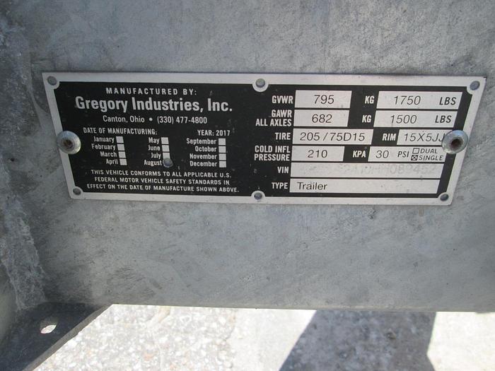 Used 2017 Gregory Industries Attenuator Crash Trailer