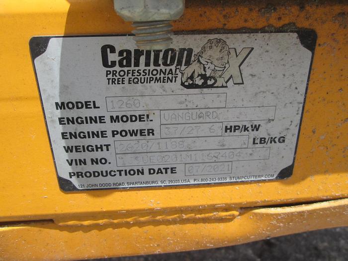 Used 2021 Carlton 1260 Towable Woodchipper