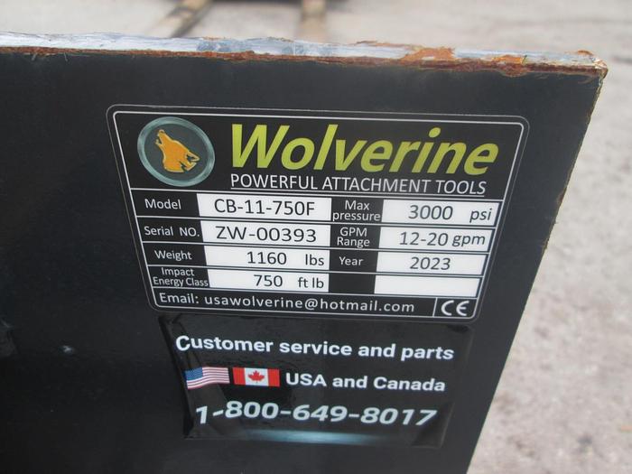 Used New Wolverine ZW-750 Hydraulic Skid Steer Breaker