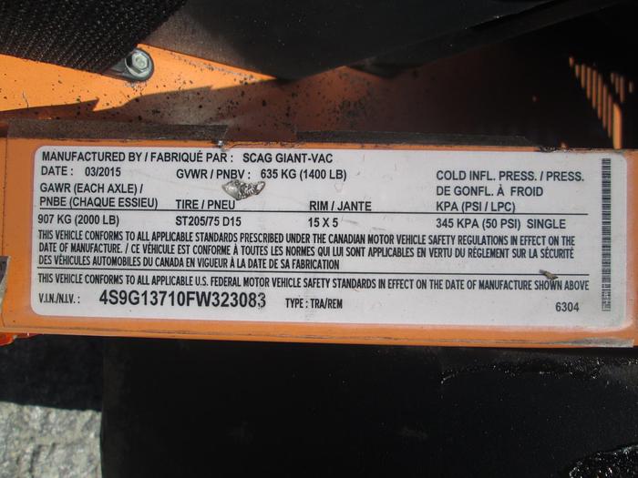 Used Scag Tow Behind Giant Vac