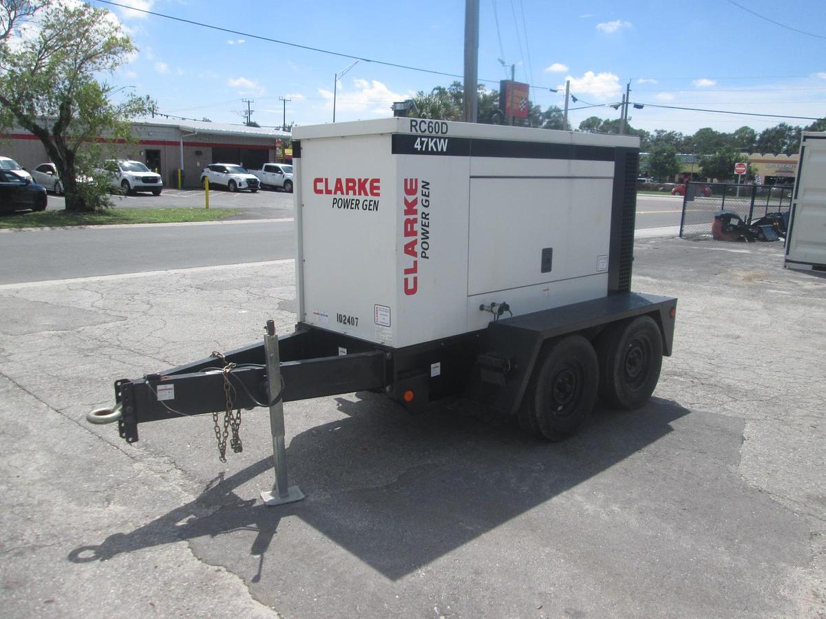 Used 2015 Clarke 47KW Trailer Mounted Generator