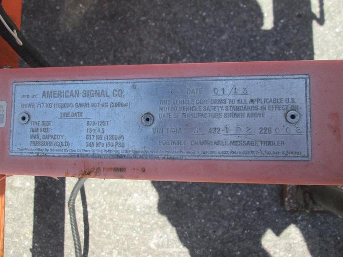 Used 2013 American Signal Message Board