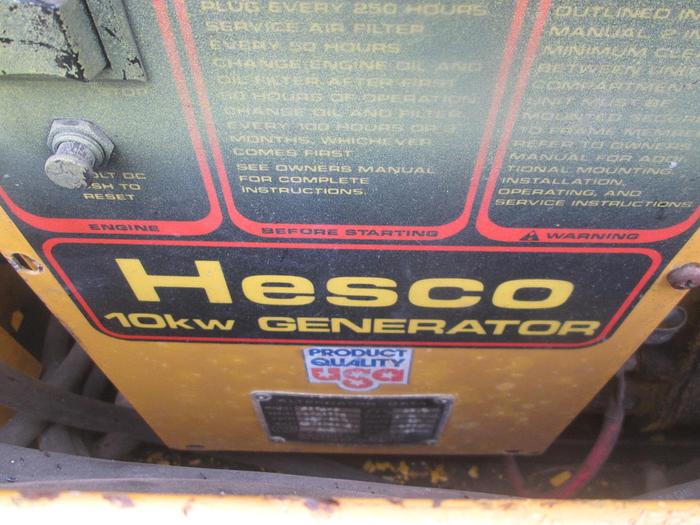 Used Hesco 10KW Generator
