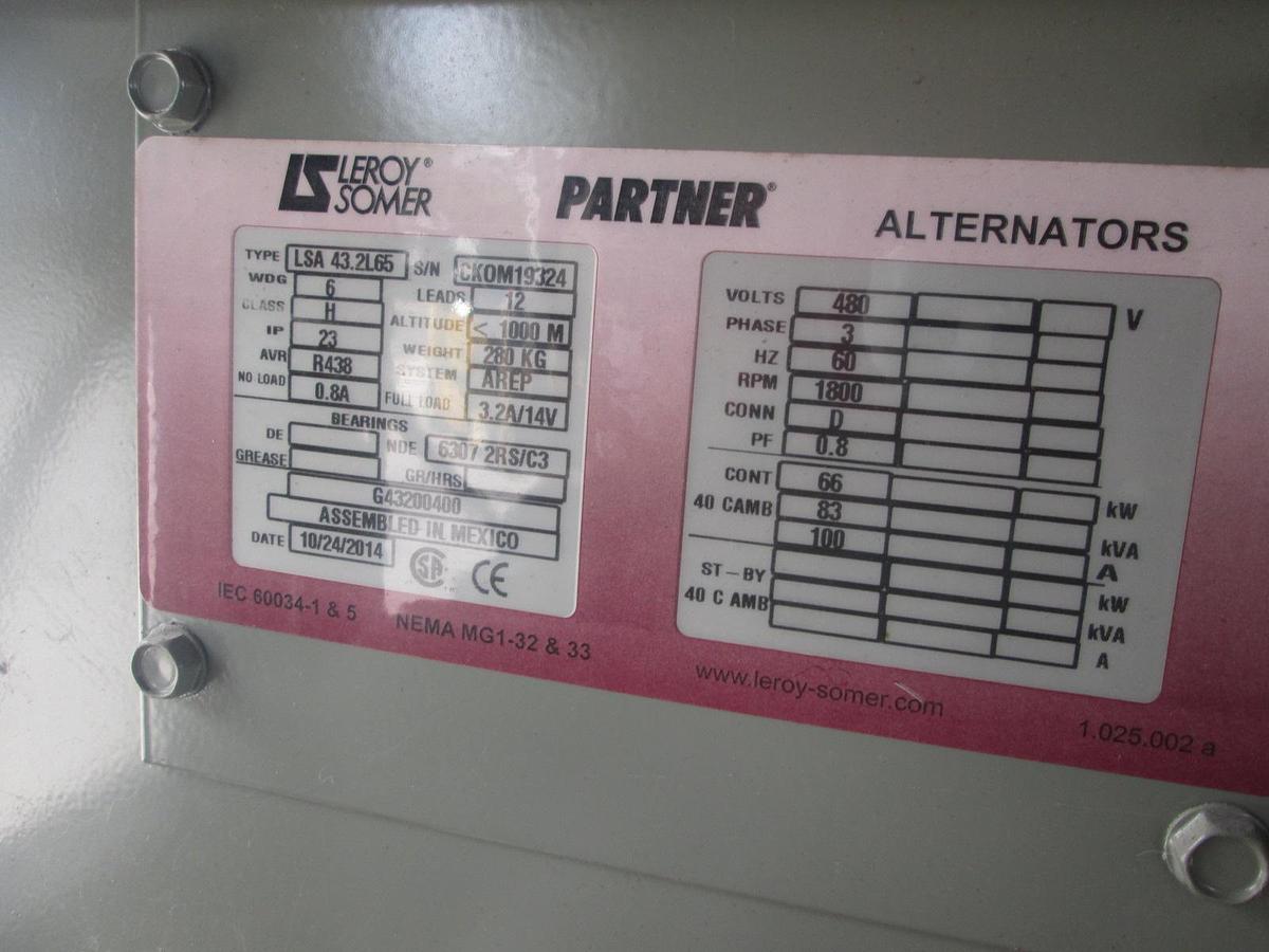 Used 2015 Clarke 47KW Trailer Mounted Generator